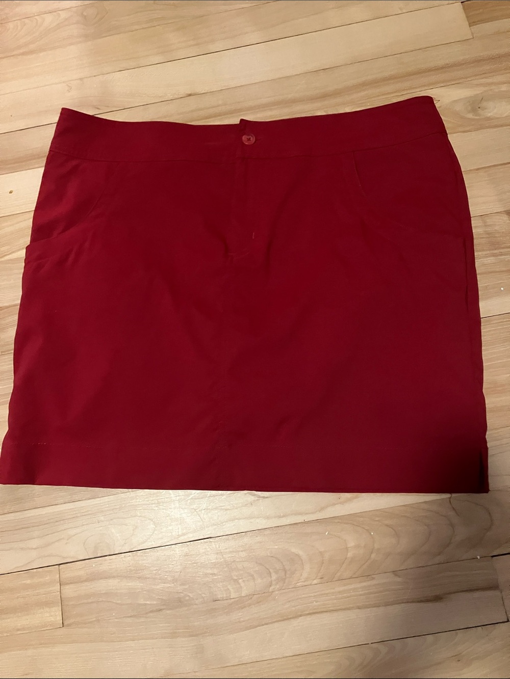 Avia Red Mini Skort with Button Waist